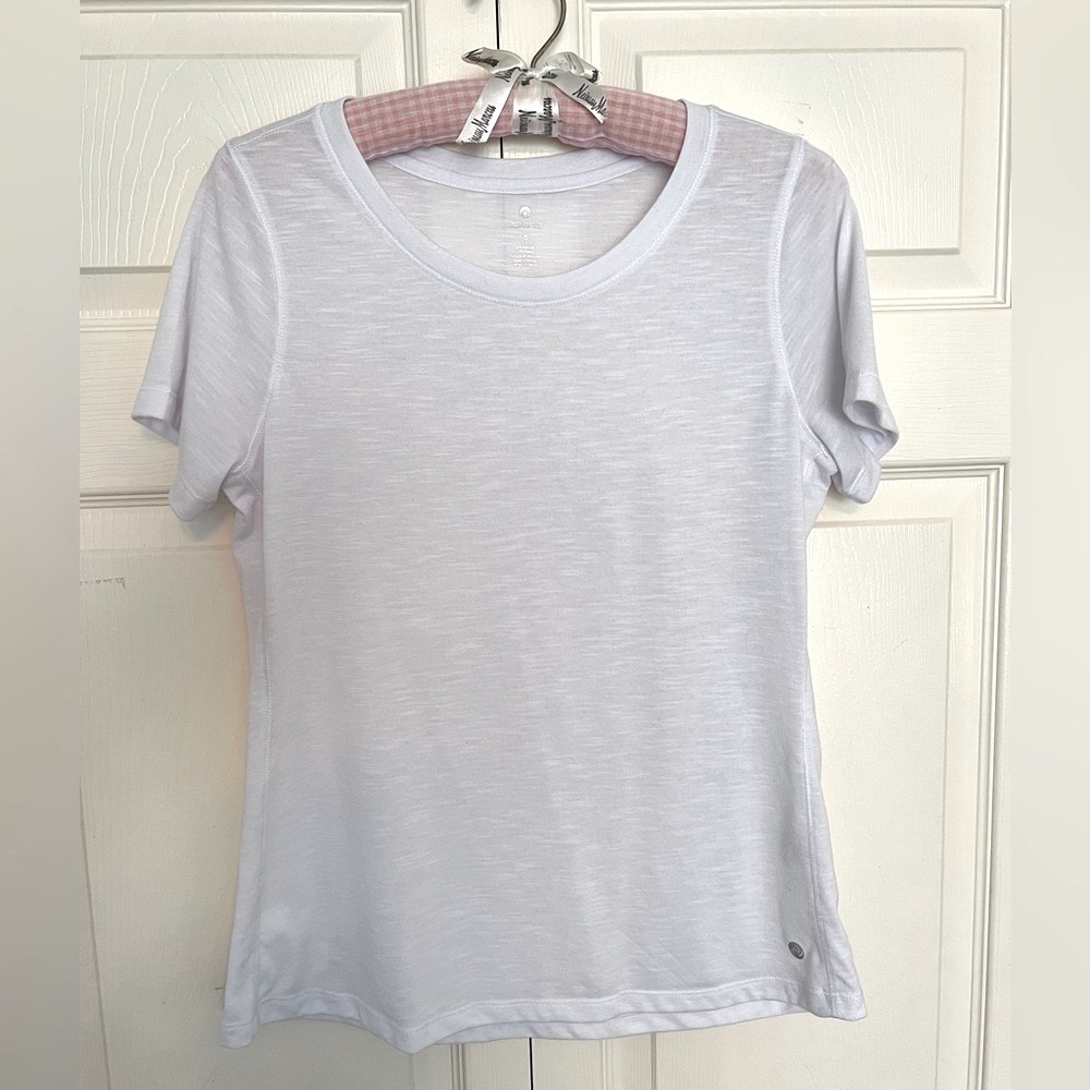 Apana White Scoop Neck Short Sleeve Top-Size S